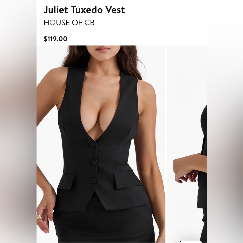 house of CB black vest. Tuxedo Vest